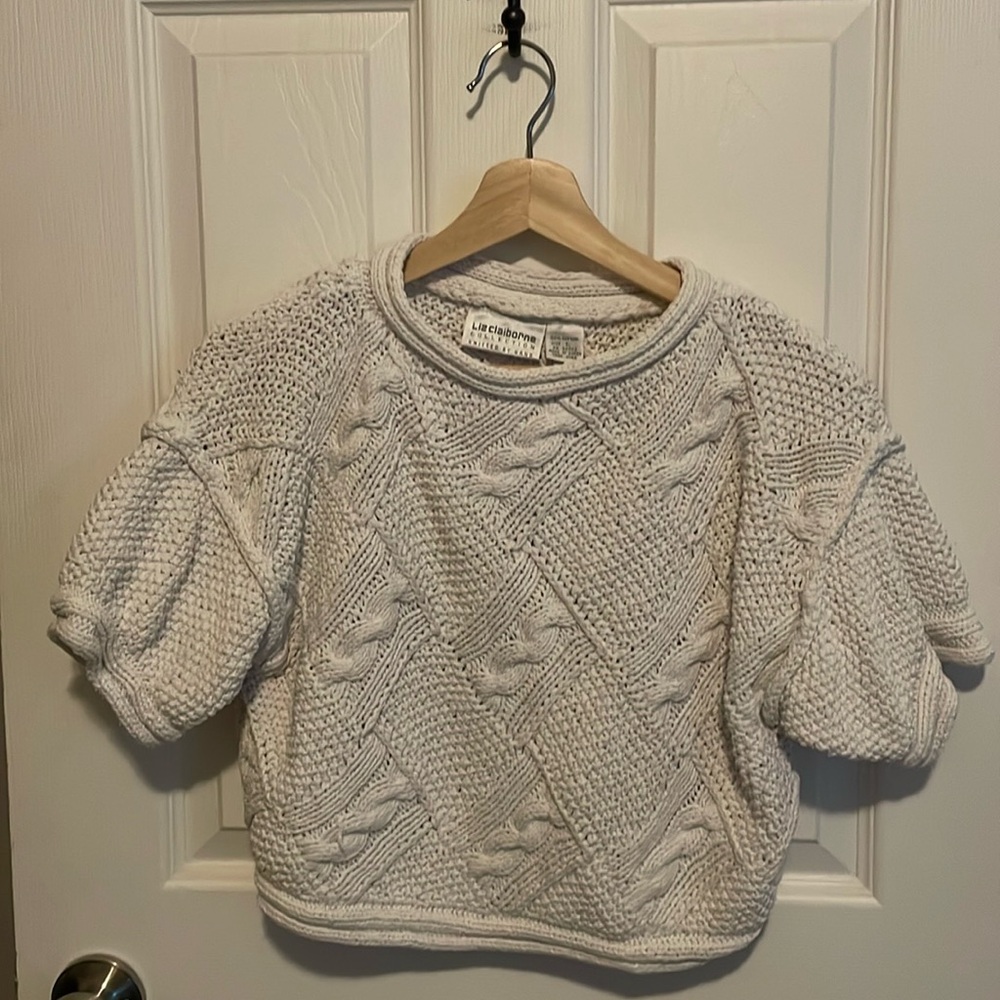 Cropped cotton sweater